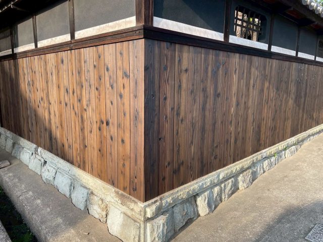 加古川市の焼き板施工後