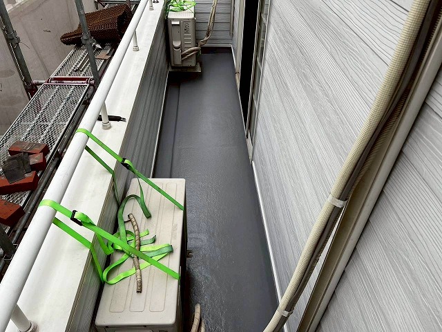 明石市の戸建て　ベランダの完了図