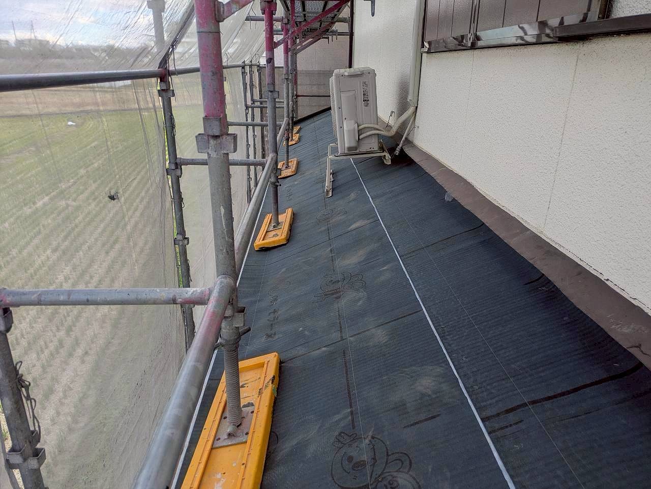 高砂市　下屋根ルーフィング完了