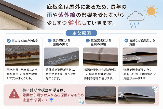 姫路市｜劣化した庇（ひさし）をガルバリウム鋼板でカバー工事