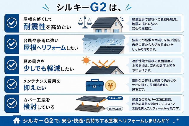 加古川市　地震・台風に強い金属屋根「シルキーG2」の魅力を徹底解説！