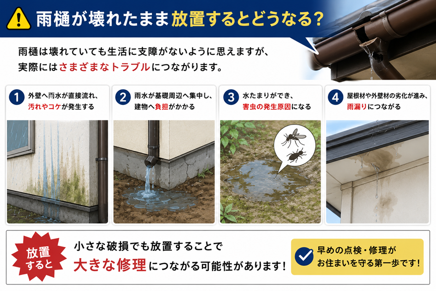 姫路市　台風で飛散した雨樋を交換！雨樋金具からやり直した補修工事