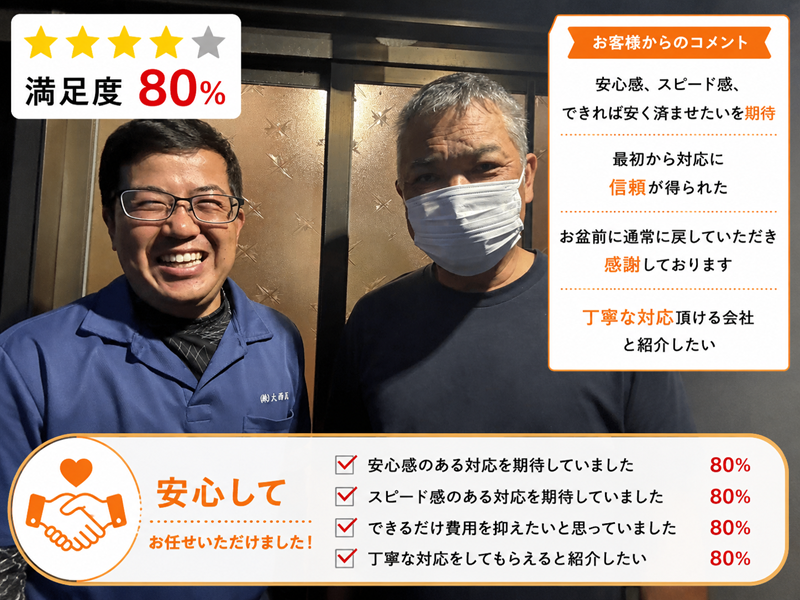 高砂市　賃貸で入居されているフローリングの部分補修を実施　丁寧な対応とのお言葉をいただきました