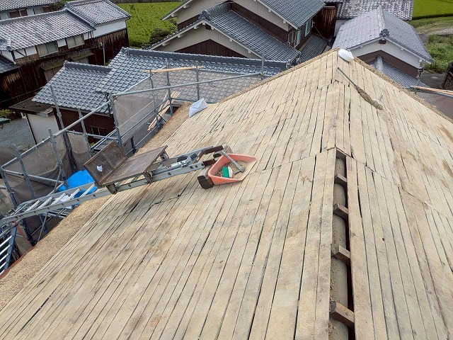 加古川市　葺き土がなくなった様子