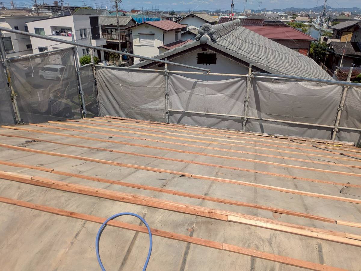 西脇市　屋根葺き替え工事　野地板