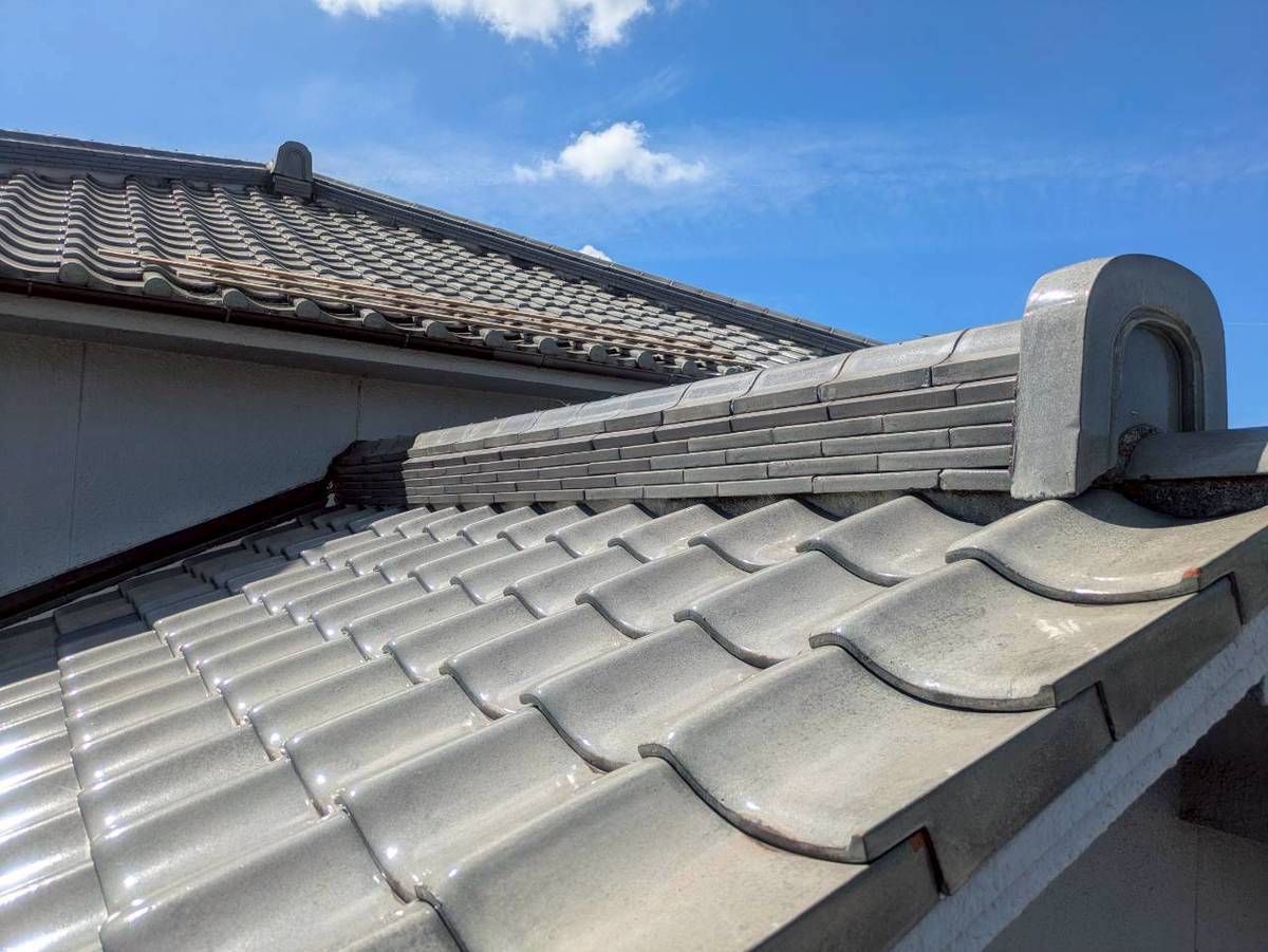 加古川市　屋根無料点検　熨斗積みの水平・目地の確認