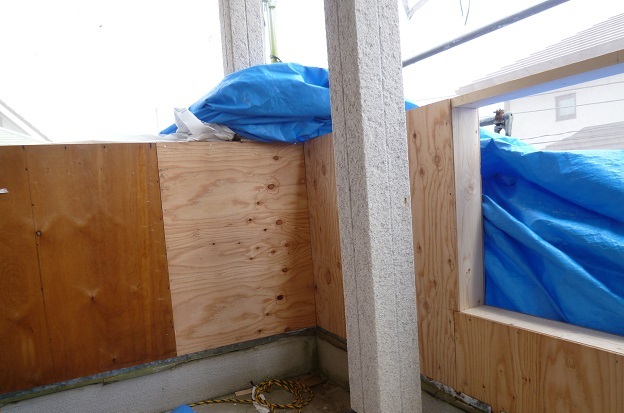 姫路市　ベランダ　下地　大工工事