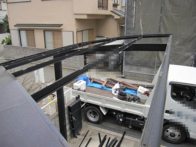 播磨町で雹害で壊れたカーポート