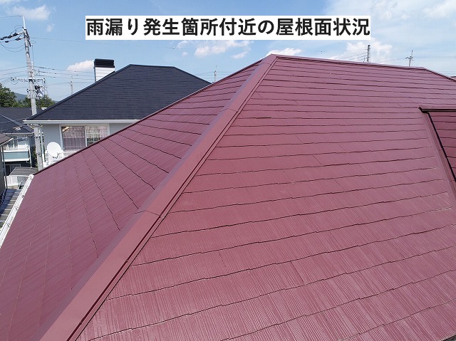 雨漏りスレート屋根面