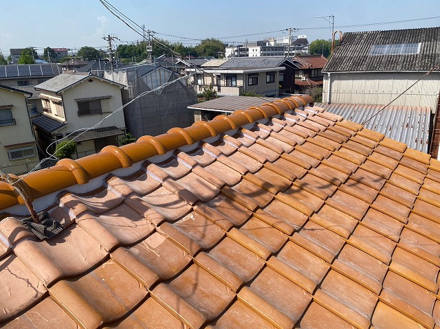 雨漏り修理完了後の棟