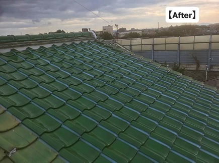 加古川市にて雨漏り修繕を部分葺き替え工事にて行った瓦屋根