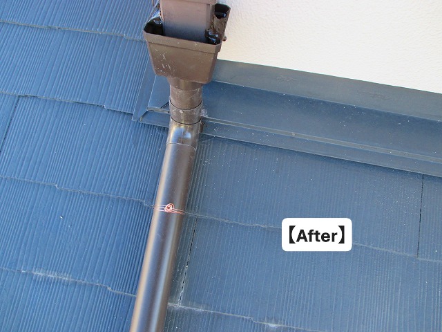 加古郡稲美町にて屋根上の這い樋修繕後
