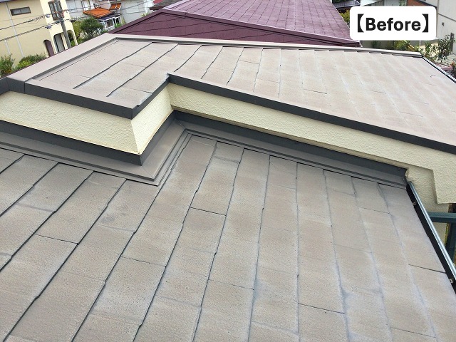 明石市にてスーパーガルテクトにてカバー工法工事を行ったスレート屋根