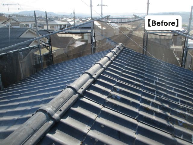 三木市にて劣化したセキスイかわらU屋根