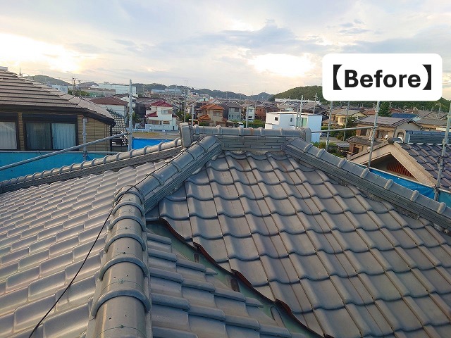 高砂市にて屋根葺き替え工事を行った瓦屋根