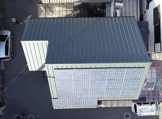 高砂市　空撮した完成屋根