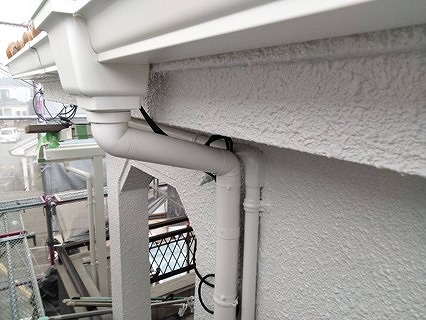 高砂市　新設した軒樋と竪樋