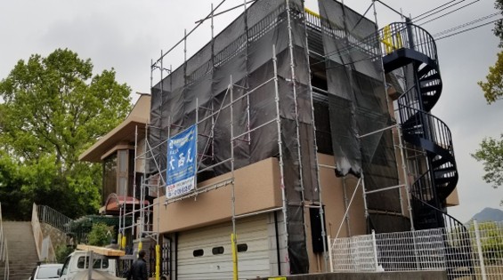 高砂市　足場組立　カバー工事