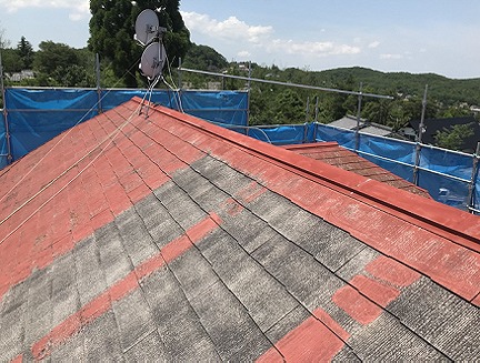 高砂市　朝日ソーラー(太陽熱温水器)撤去後の屋根全景