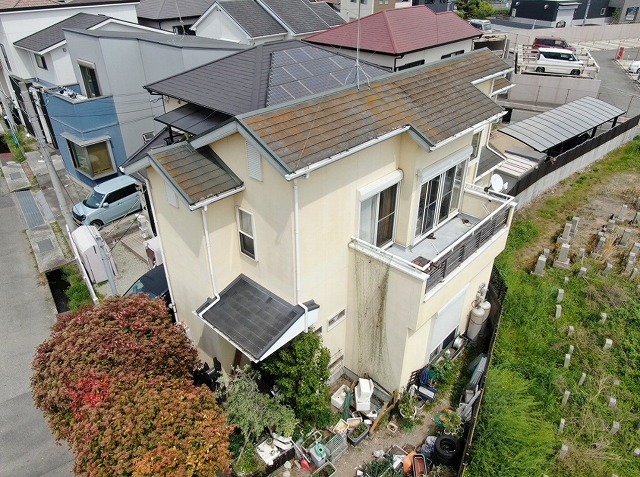 高砂市　ドローンで見た屋根全景