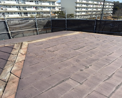 高砂市　棟撤去後の屋根下地