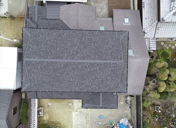 高砂市　完成後の屋根俯瞰