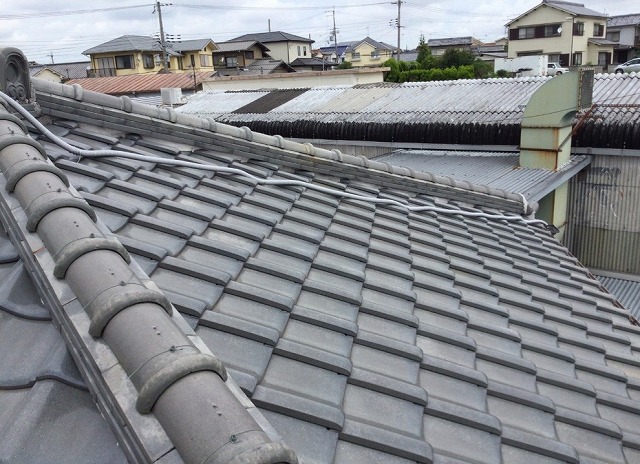 高砂市　棟付近の和瓦屋根