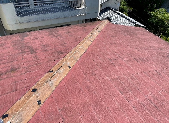 姫路市　棟板金撤去後の屋根