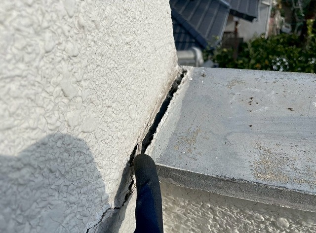 高砂市　笠木取り合いの開き
