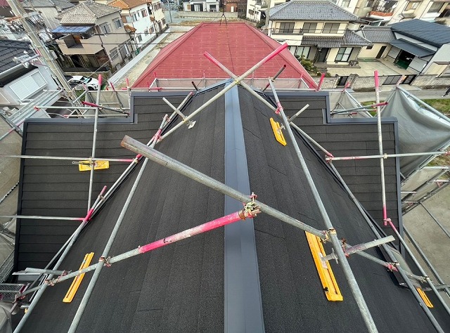 高砂市　棟板金の仕上げ施工
