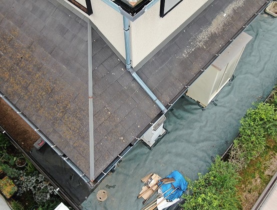 高砂市　下屋根全体の調査写真