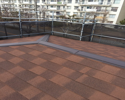 高砂市　棟板金を施工した屋根