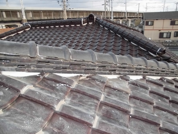 明石市　隅棟　積み直し　完了