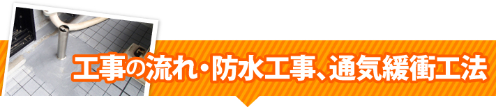 工事の流れ・防水工事、通気緩衝工法